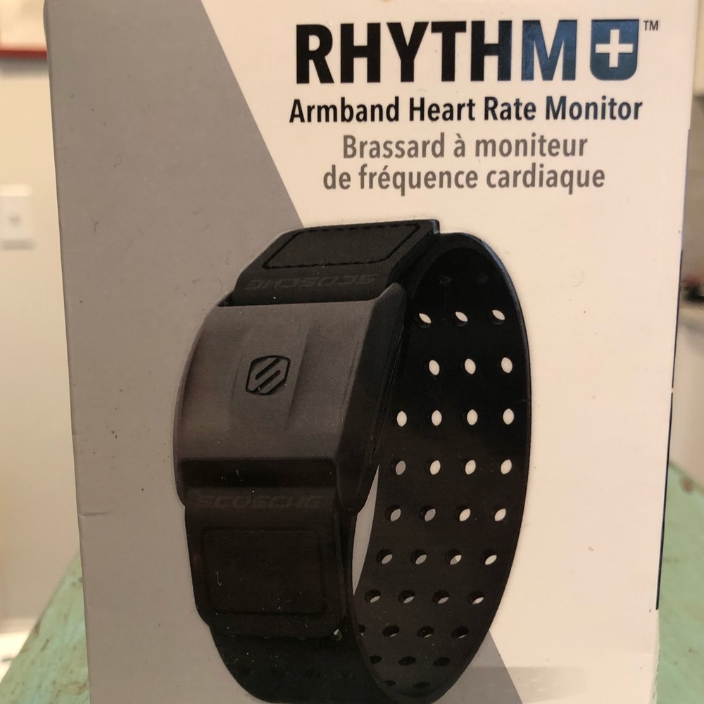 Scosche rhythm armband heart rate monitor. Brand new. In box, with seals intact.